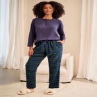 Flannel Sleep Pant With Drawstring Waist image number null