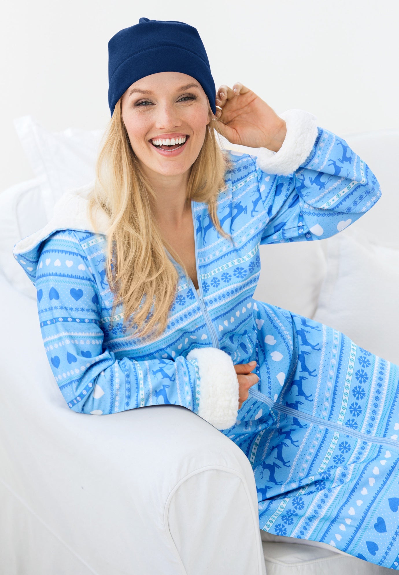 Sherpa-Lined Long Hooded Robe image number 5