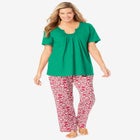 Embroidered Short-Sleeve Sleep Top image number null