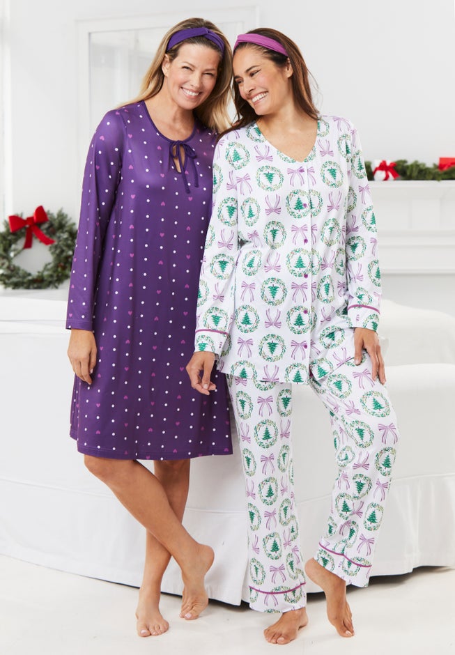 Dreams & Co.® V-Neck Pajama & Headband Set image number 4