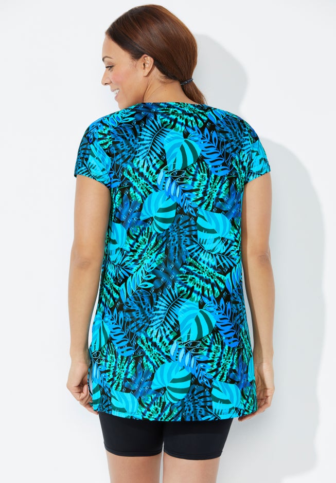 Chlorine Resistant Short Sleeve Swim Tunic image number 1