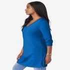 Plus Size Cotton Ultimate Long Sleeve V-Neck Tunic image number null