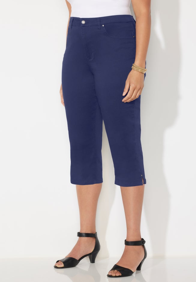 Sateen Stretch Capri image number 3