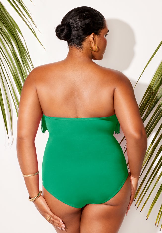 Fringe Bandeau One Piece Swimsuit image number 1