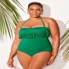 Fringe Bandeau One Piece Swimsuit image number 3