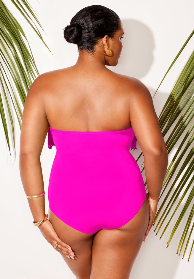 Fringe Bandeau One Piece Swimsuit image number 1
