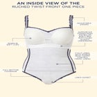 Ruched Twist Front One Piece Swimsuit image number null