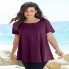 Plus Size Cotton Ultimate Swing Tee with Keyhole Back image number null