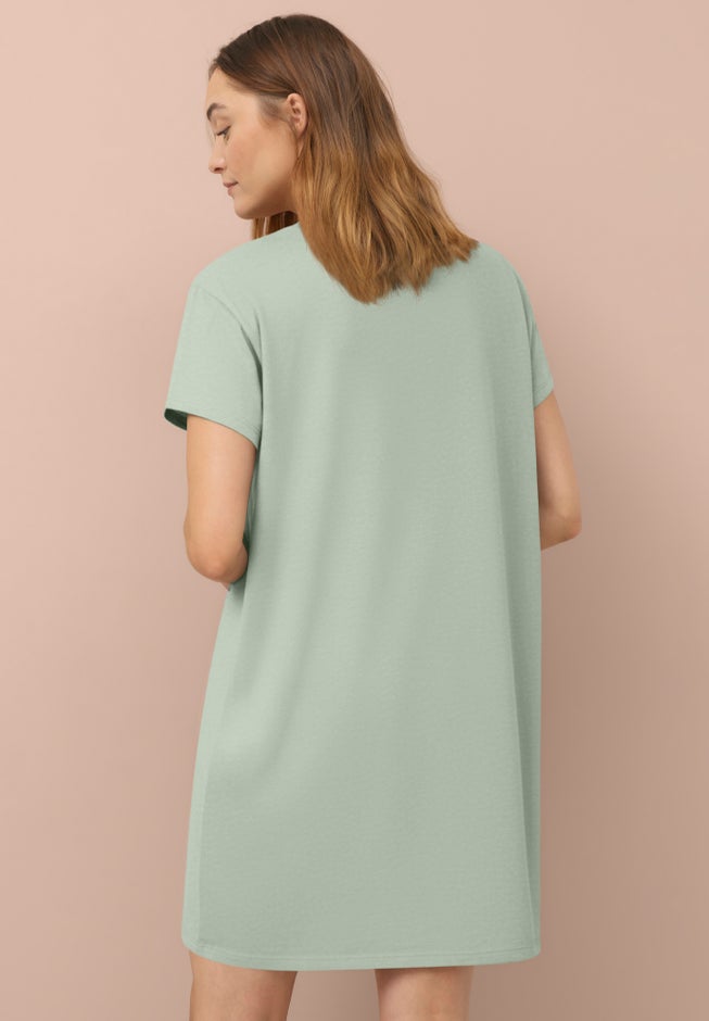 Cotton Spandex Vneck Short Sleeve Sleep Shirt image number 1