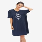 Cotton Spanex Jersey V-Neck Short Sleeve Sleepshirt image number 0