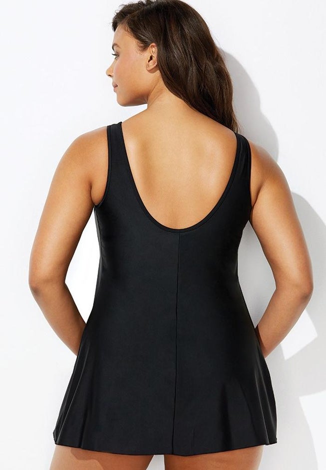 Mesh High Neck Swimdress image number 1