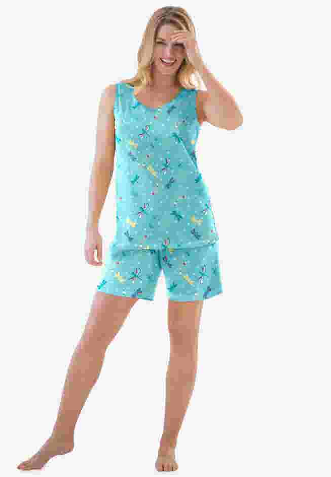 2-Piece Sleeveless Tee and Shorts PJ Set image number 0