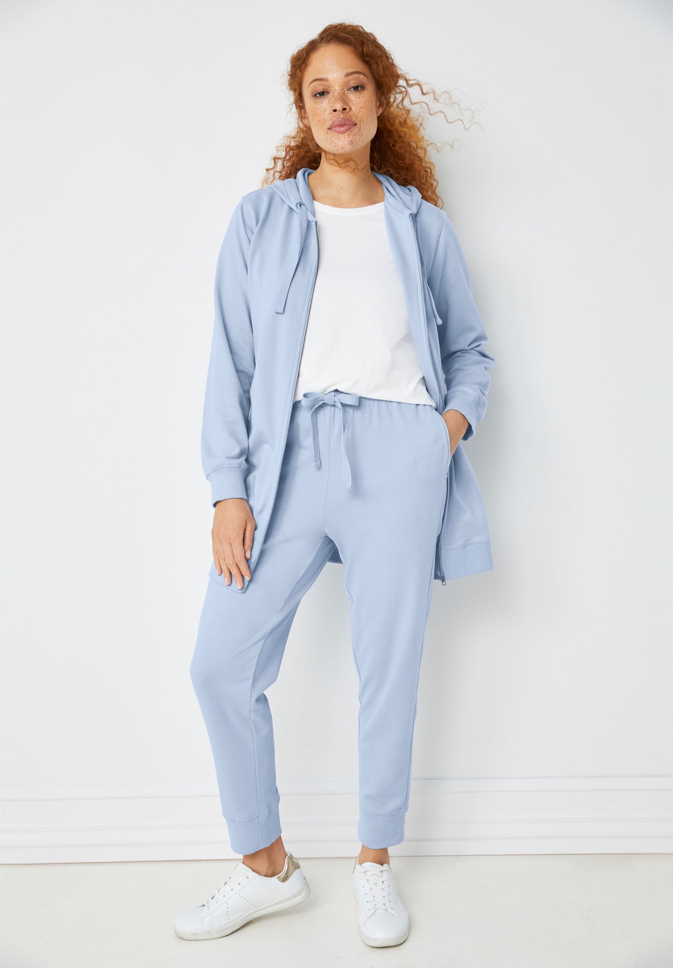 Ellos Studio French Terry Drawstring Elastic Waistband Jogger image number 0