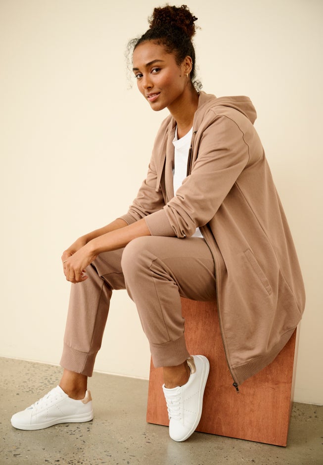 French Terry Drawstring Elastic Waistband Jogger image number 4