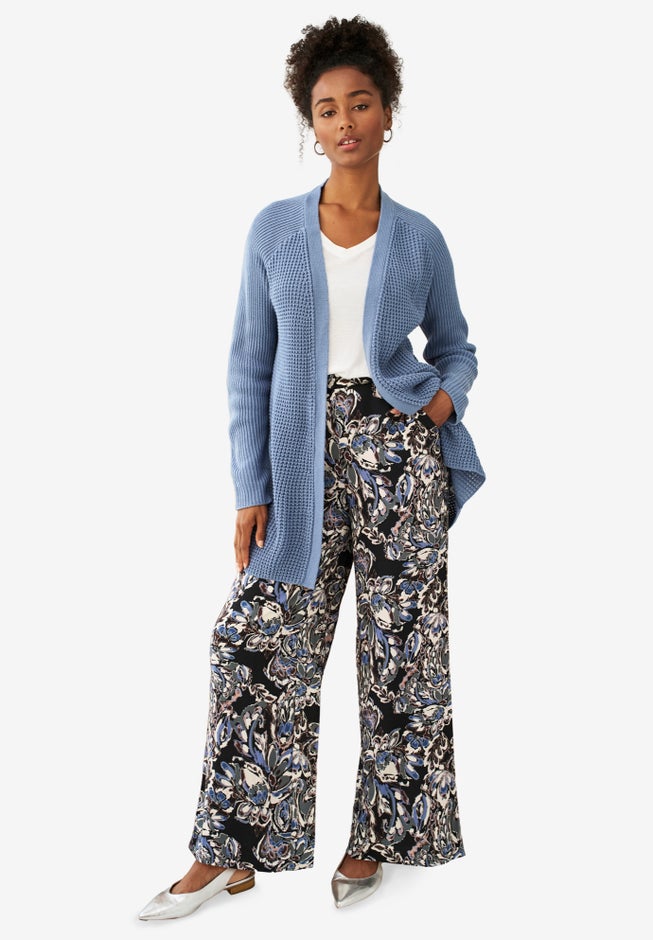 Open Front Waffle Cardigan image number 2