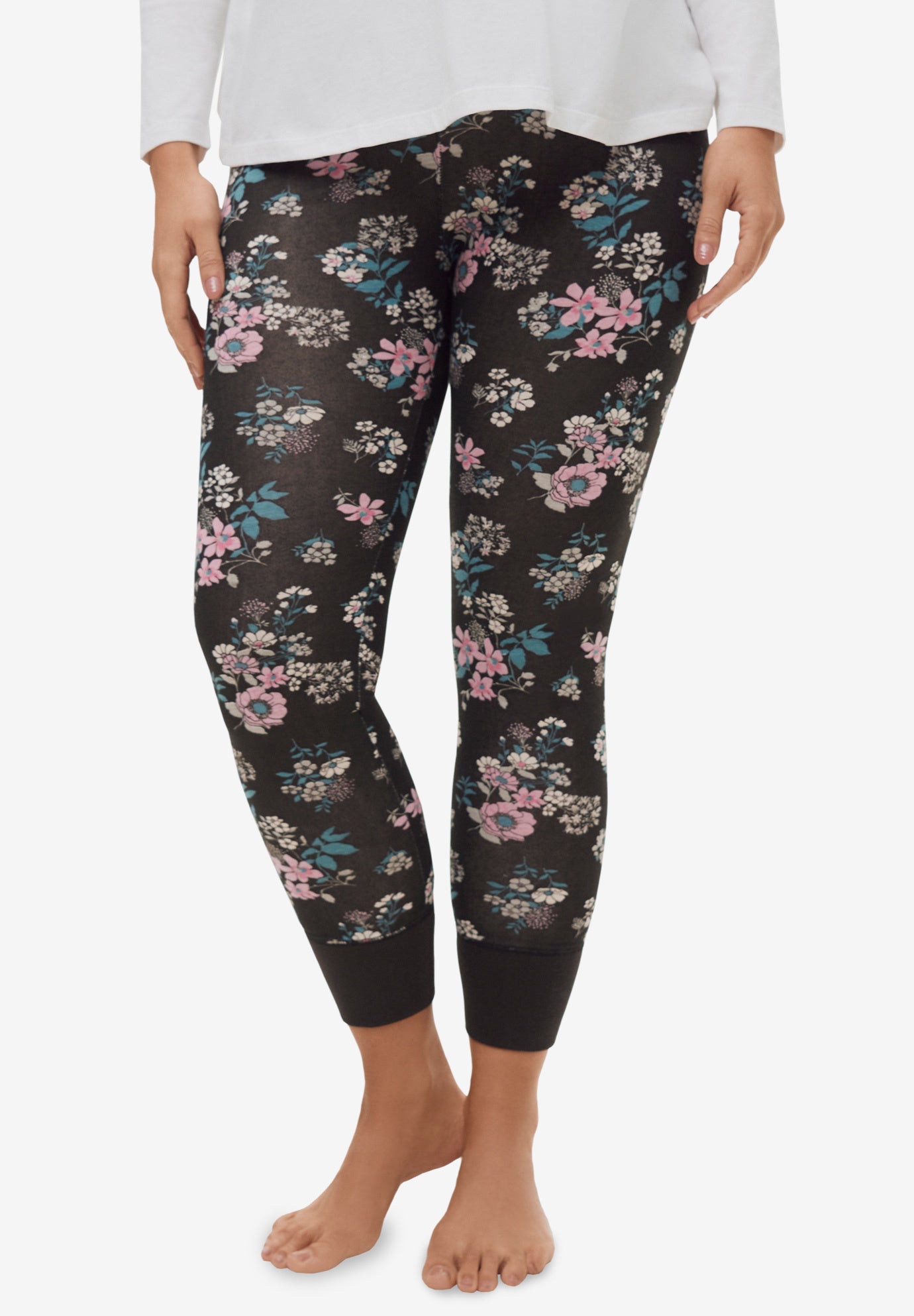 Rib Trim Sleep Leggings image number 2