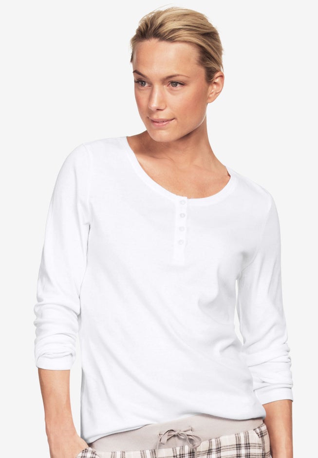 Long Sleeve Henley Sleep Tee image number 0
