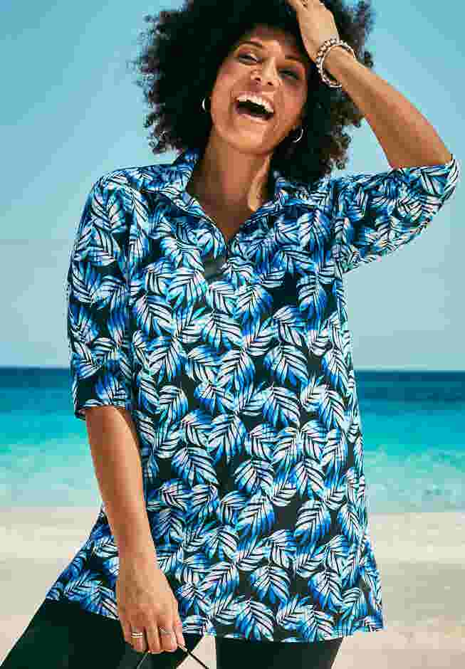 Sun Resistant Quarter Zip Swim Top image number 0
