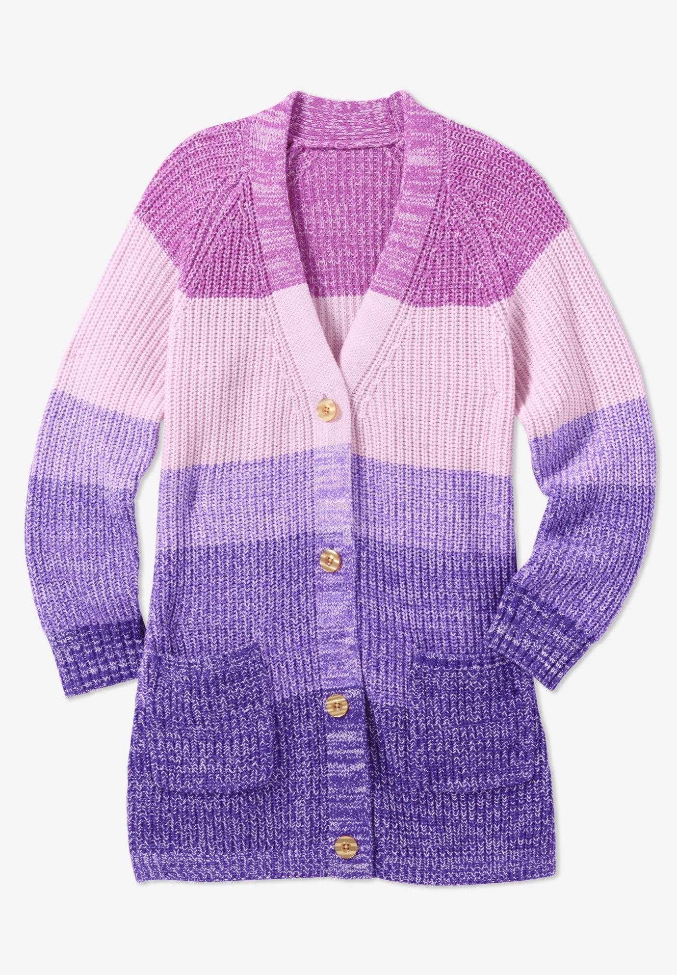 Ombre Shaker Cardigan Sweater image number 6