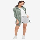 French Terry Drawstring Elastic Waist Shorts image number null