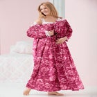 Long 2-Piece Cabbage-Rose Peignoir Set image number null