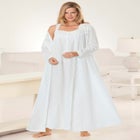Long 2-Piece Cabbage-Rose Peignoir Set image number null