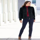 Suede Zip-Front Jacket image number null