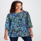 Stretch Cotton Boatneck Tunic image number null