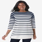 Stretch Cotton Boatneck Tunic image number null