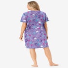 V-Neck Short Sleeve Knee-Length Cotton Sleepshirt image number 1