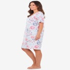 V-Neck Short Sleeve Knee-Length Cotton Sleepshirt image number null