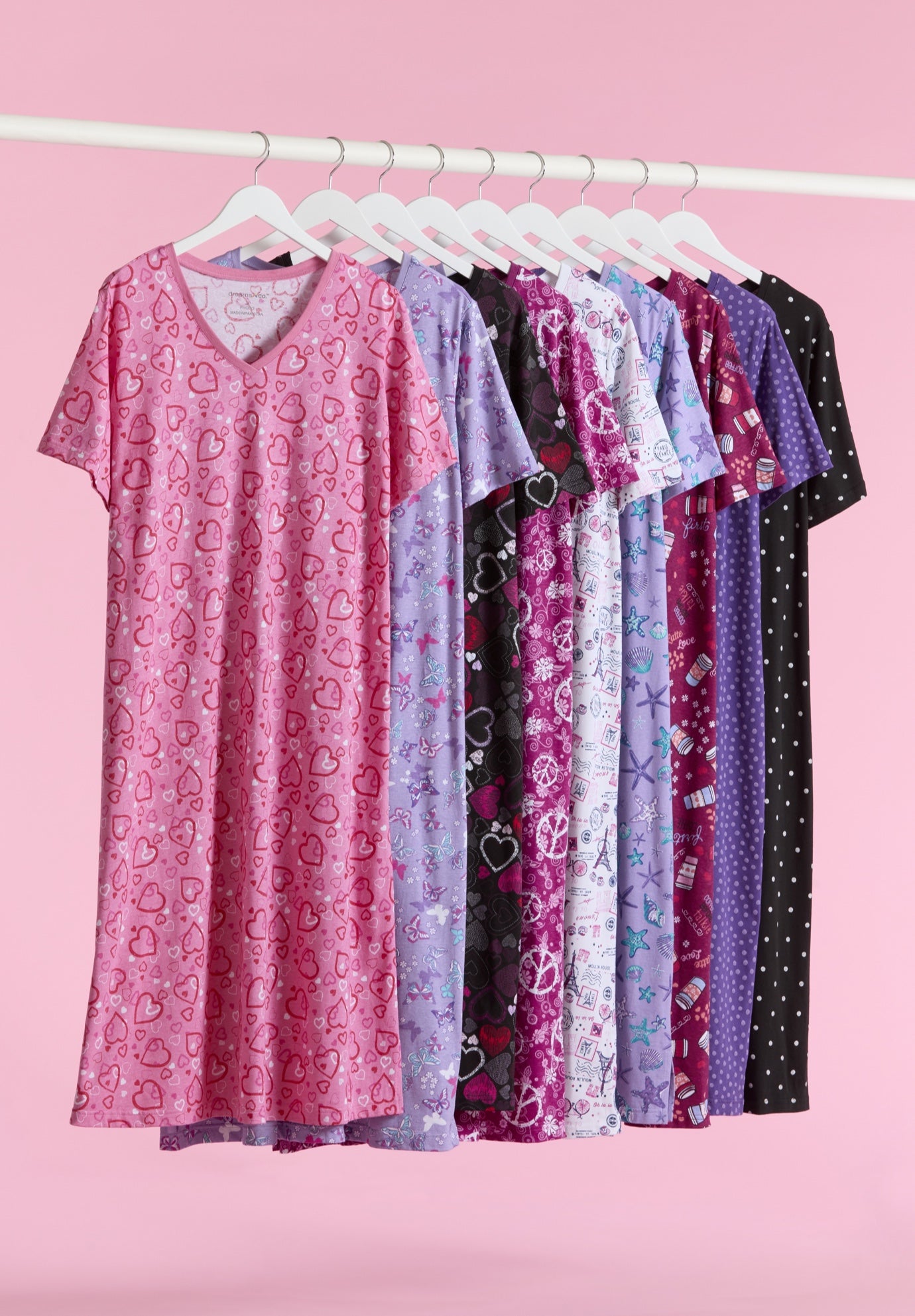 V-Neck Short Sleeve Knee-Length Cotton Sleepshirt image number 8