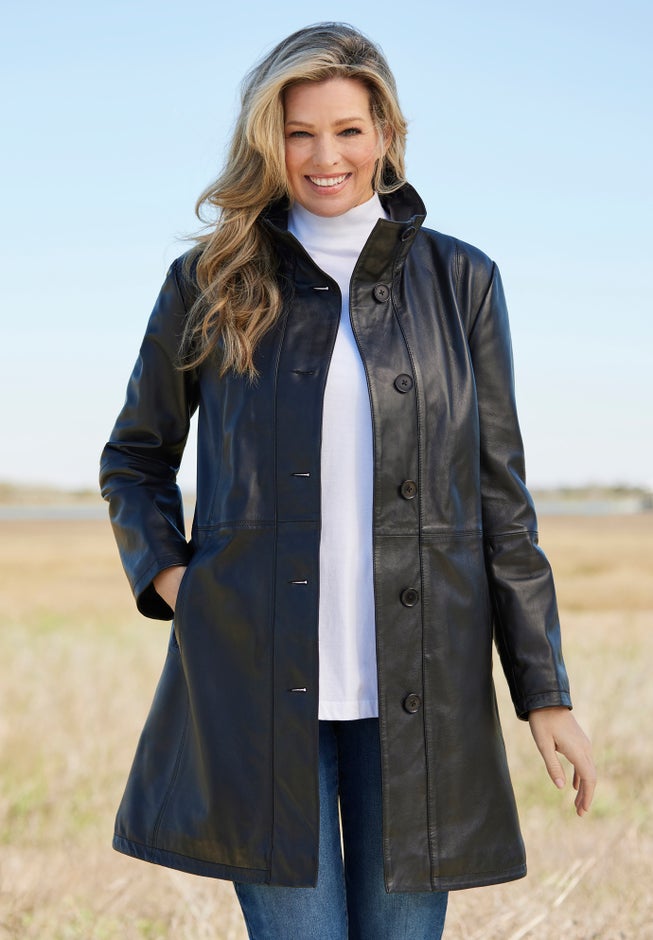 Leather Swing Coat image number 2