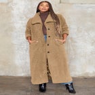 Maxi Teddy Fleece Coat image number null