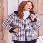 Printed Fleece Coat with Sherpa Lining image number null