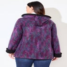 Printed Fleece Coat with Sherpa Lining image number null