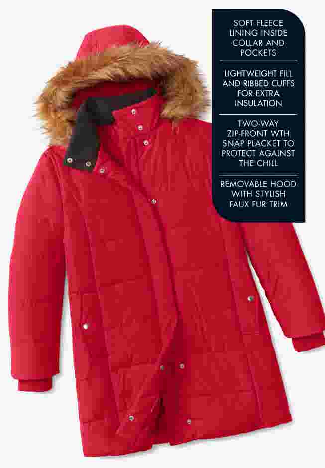 Plus Size Short Length Puffer Coat image number 4