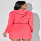 French Terry Tie Waist Hoodie Cover Up image number 1
