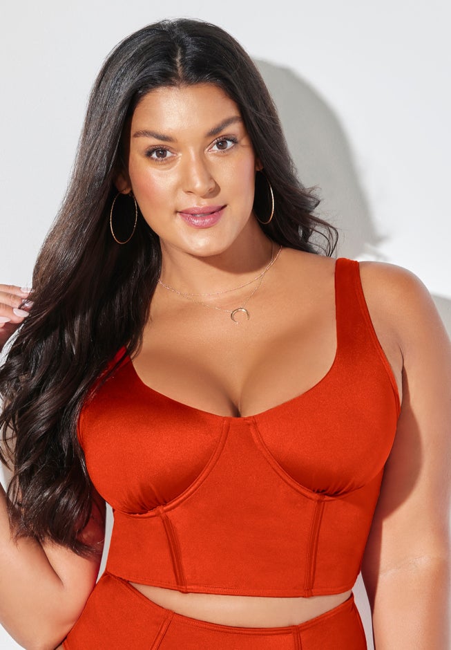 Shimmer Underwire Crop Bikini Top image number null