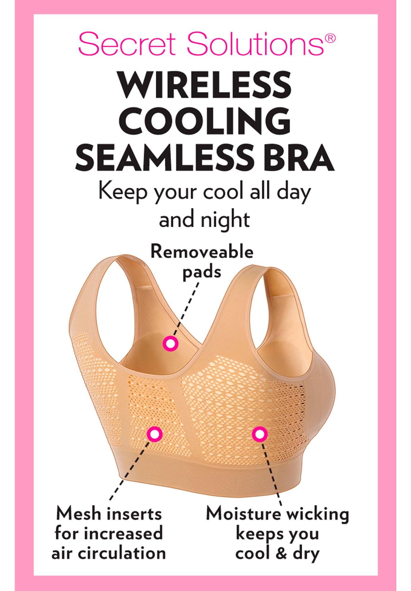 Wireless Cooling Seamless Bra image number 4