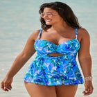 BOLD Bra Sized Twist Front Underwire Tankini Top image number null