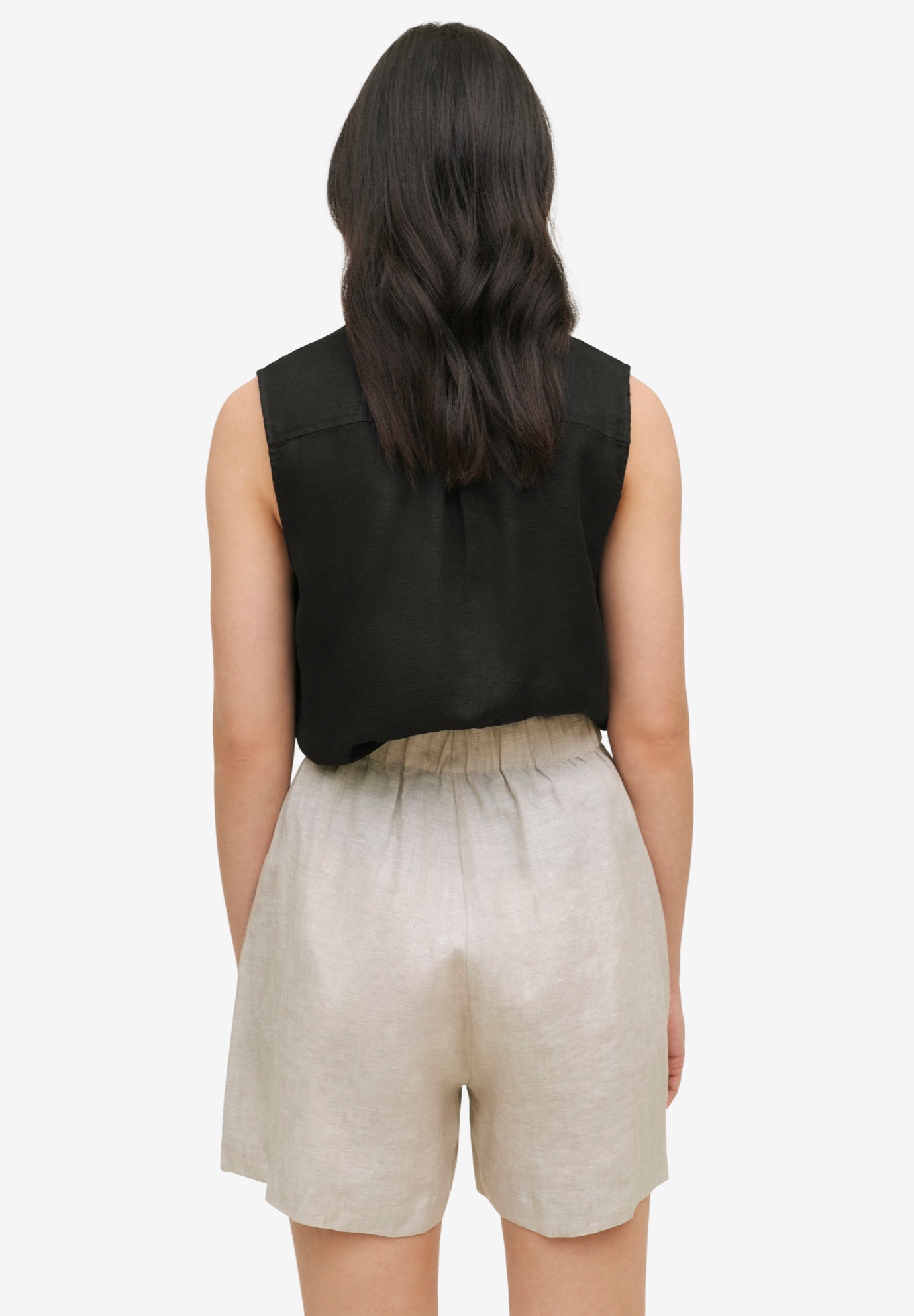 Linen-Blend Pull-On Elastic Waist Shorts image number 1