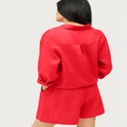 Linen-Blend Elastic Waist Shorts image number null