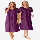 2-Pack Short Silky Gown image number null