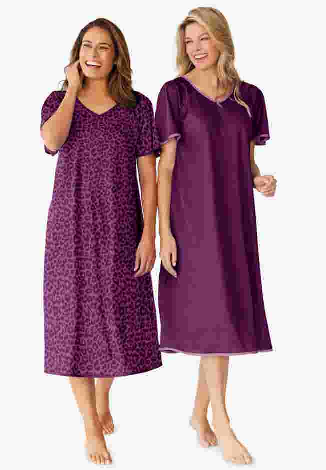 2-Pack Short Silky Gown image number 0