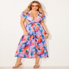 Twist Front Mesh Cut-Out Cover Up Dress image number null