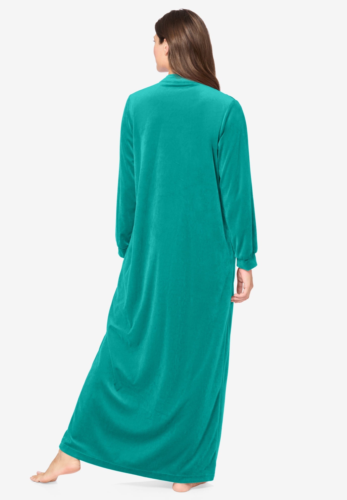 Smocked Velour Long Robe image number 1