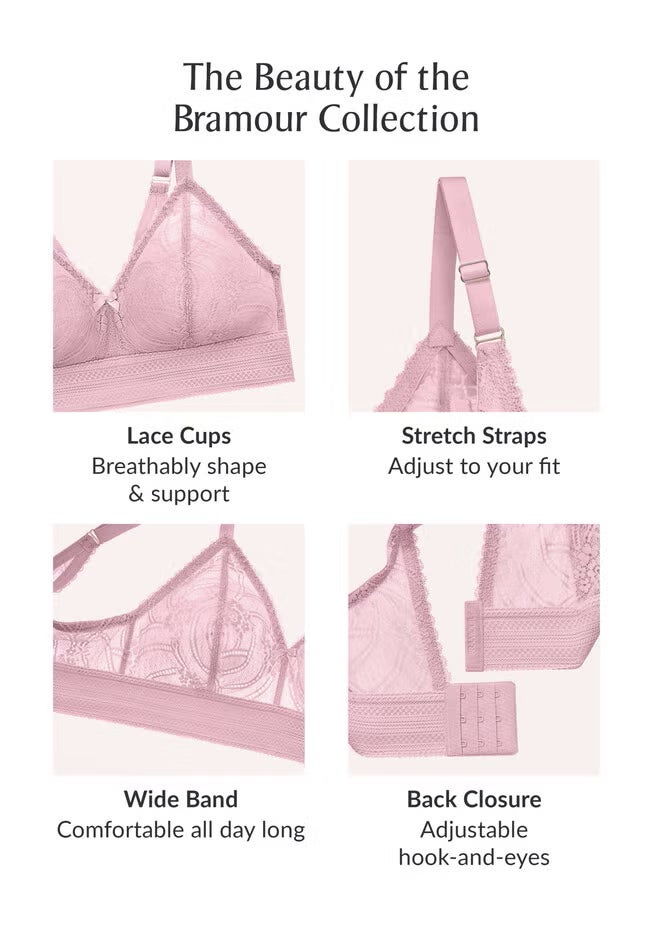 Glamorise® Bramour Lexington Lace Plunge Bralette image number 3