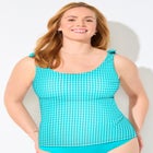 Scoop Neck Tie-Shoulder Tankini Top image number null