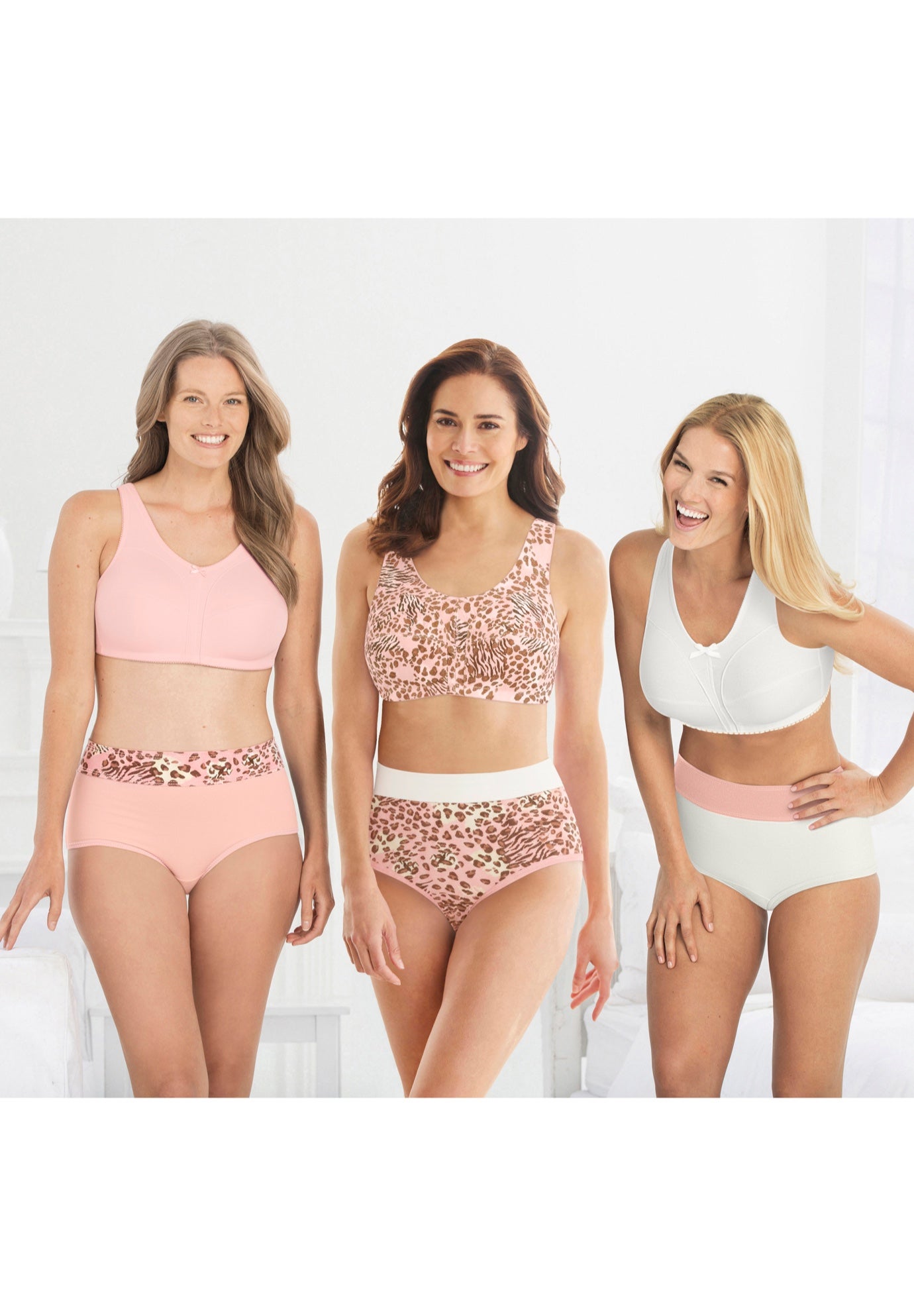 3-Pack Wireless Light Support Cotton Bra image number 1